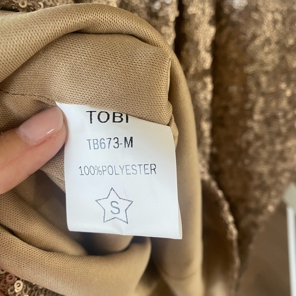 NWT Tobi sequin, bodycon mini dress, gold size S - Picture 11 of 13